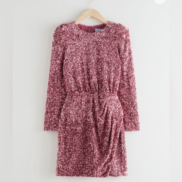 and other stories pink sequin dress & Other Stories